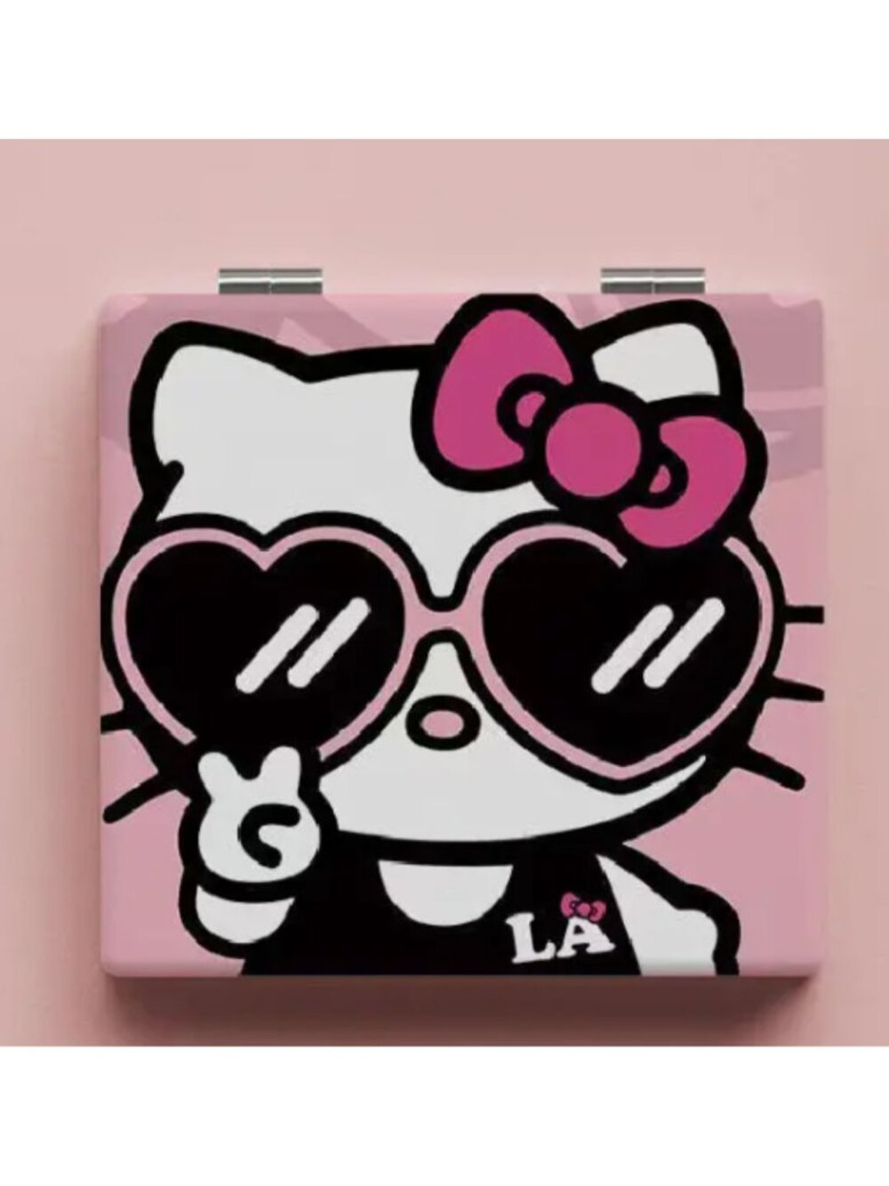 Hello Kitty Pink Mini Compact Mirror Dual‑Sided Folding Makeup Mirror Travel